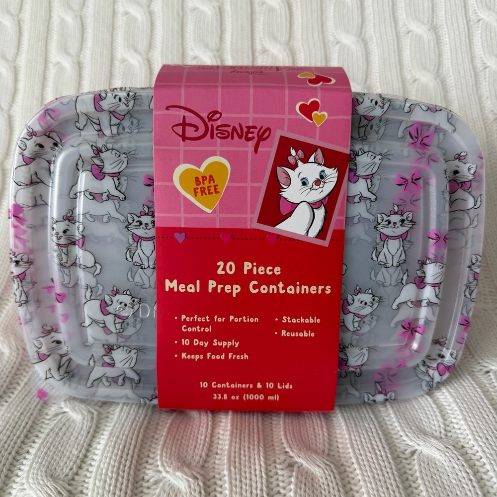 Disney Aristocats Marie Meal Prep Food Storage Containers NEW Bento Lunch Box